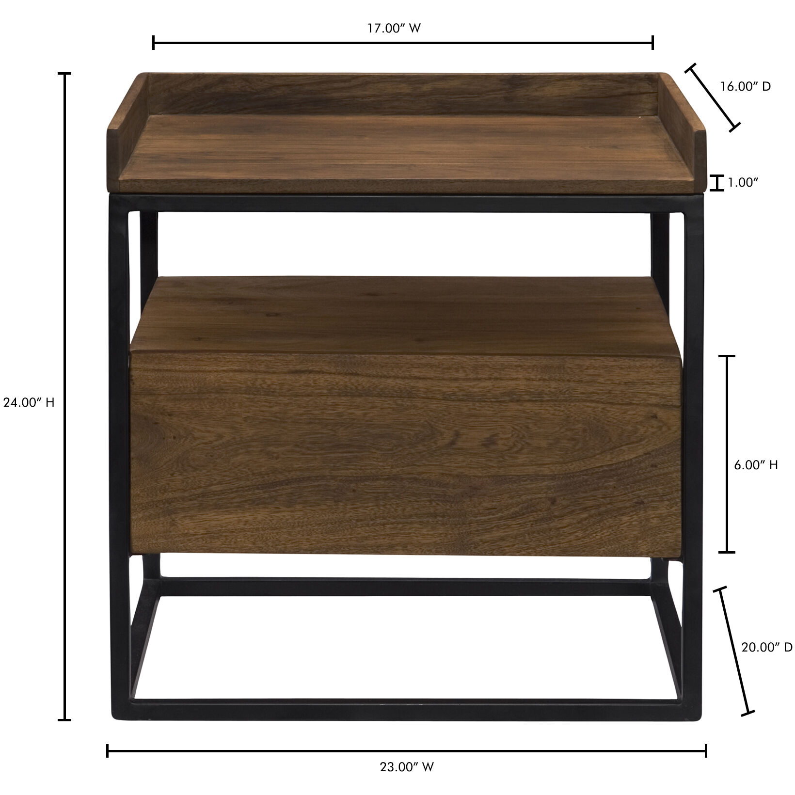 Vancouver 24 X 23 inch Brown Side Table