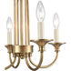 Cecil 4 Light 16 inch Natural Brass with Off White Semi Flush Mount Ceiling Light