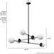 Hepburn 6 Light 32.75 inch Matte Black Chandelier Ceiling Light, Extra Large