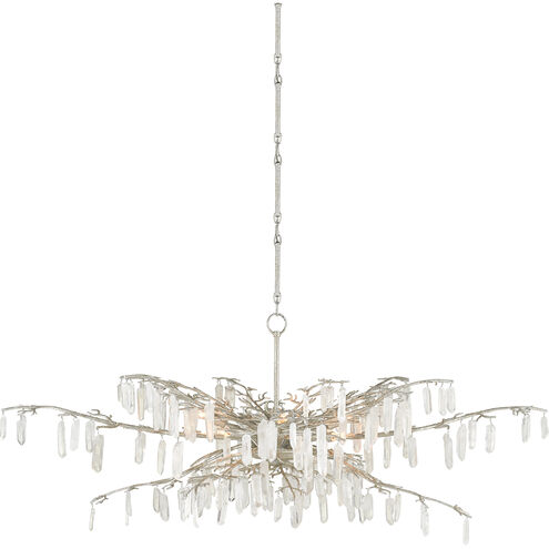 Forest Dawn 8 Light 60.25 inch Textured Silver Chandelier Ceiling Light, Aviva Stanoff Collection