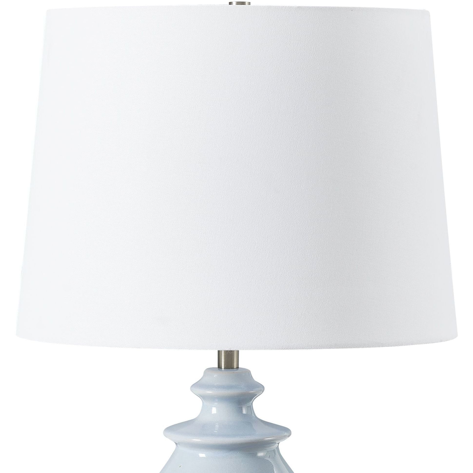 Lorene 24.5 inch 150 watt Light Blue Glaze and Brushed Nickel Table Lamp Portable Light