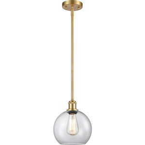 Ballston Athens LED 8 inch Satin Gold Pendant Ceiling Light in Clear Glass, Ballston