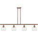 Ballston Athens LED 48 inch Antique Copper Island Light Ceiling Light in Seedy Glass