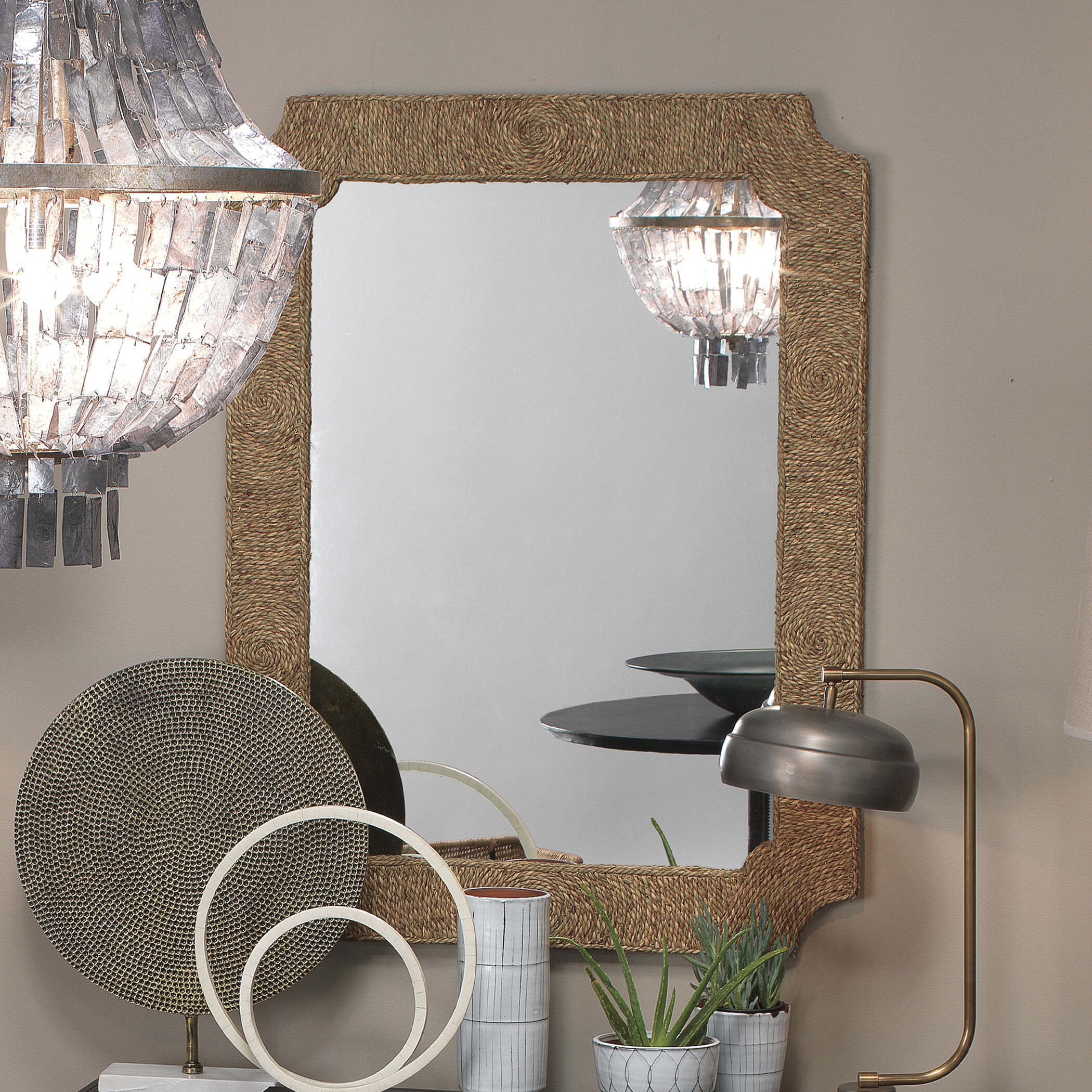 Marina 48 X 36 inch Natural Seagrass Mirror