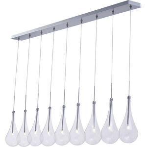 Larmes LED LED 58 inch Polished Chrome Linear Pendant Ceiling Light, item CAN NOT be installed on a sloped ceiling due to canopy