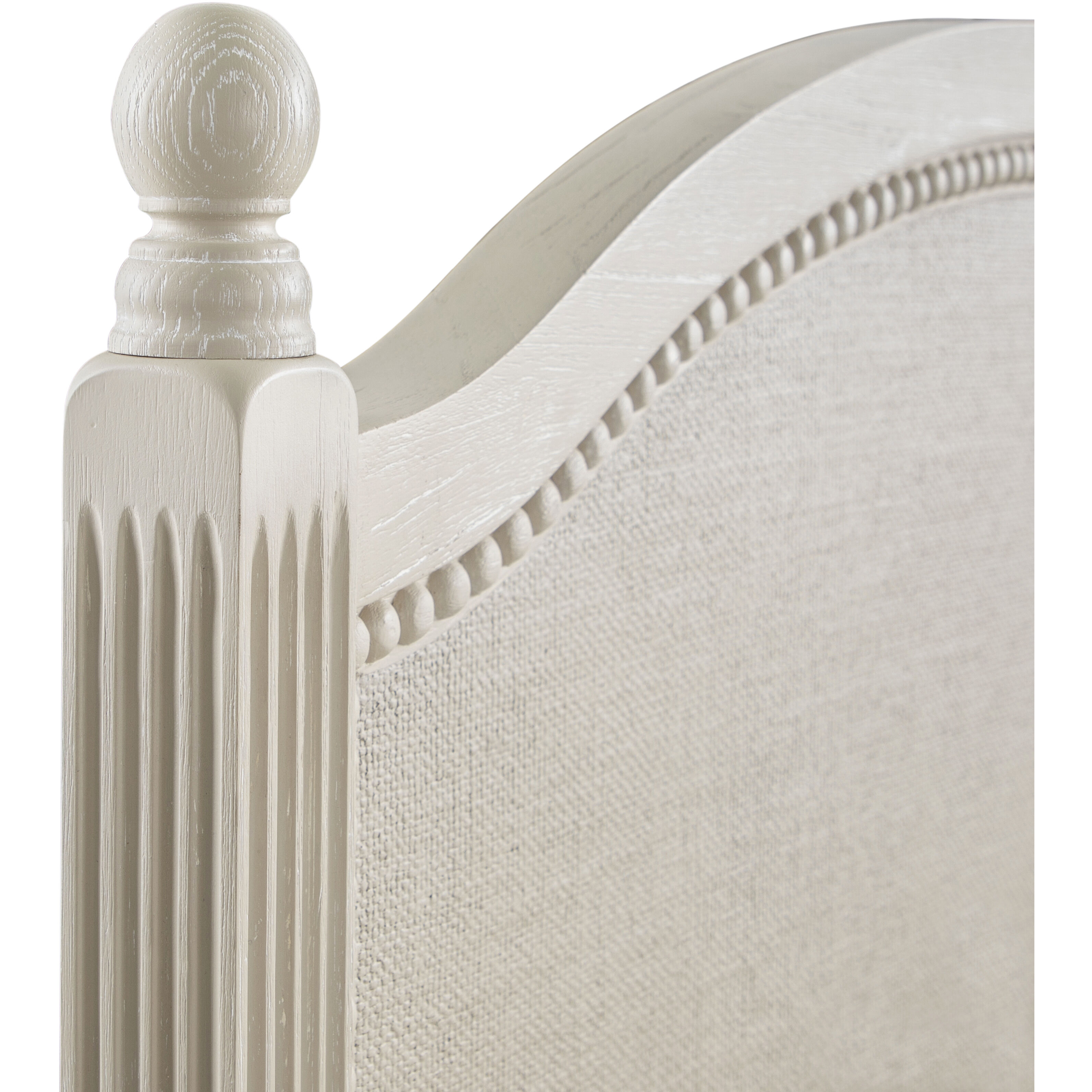 Caroline Cerused White Twin Bed