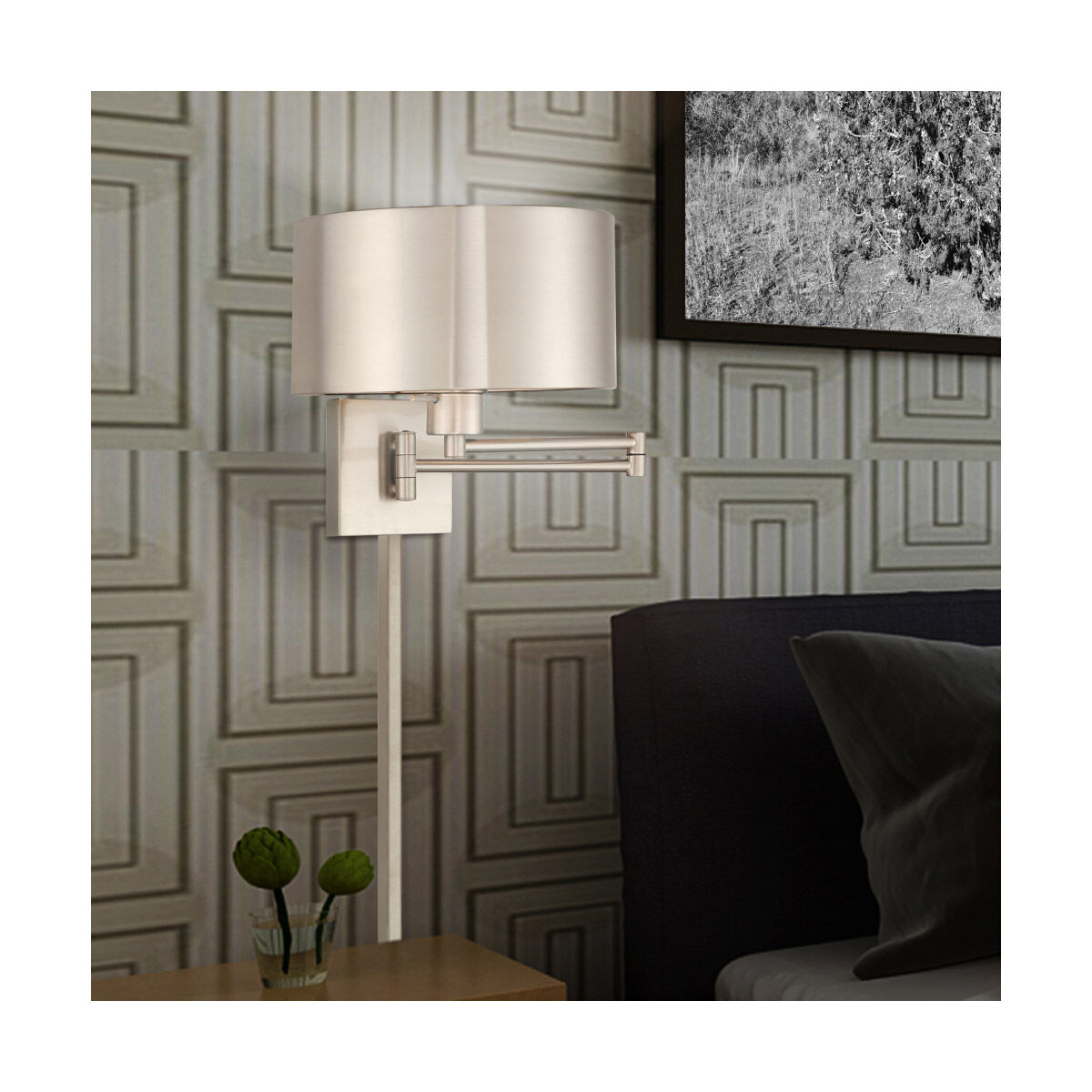 Allison 24 inch 100.00 watt Brushed Nickel Swing Arm Wall Lamp Wall Light