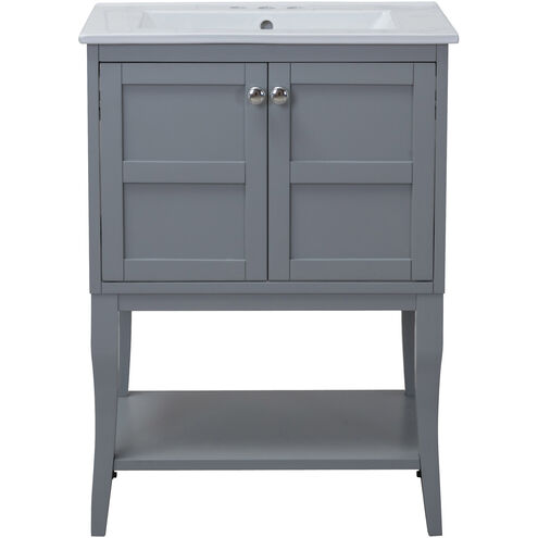 Mason 24 X 33 inch Grey and Chrome Vanity Set