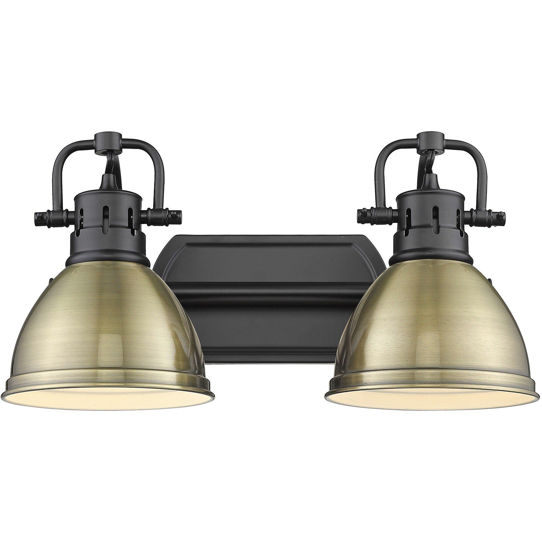 Yep Duncan Vanity Wall Light in Matte Black, Aged Brass