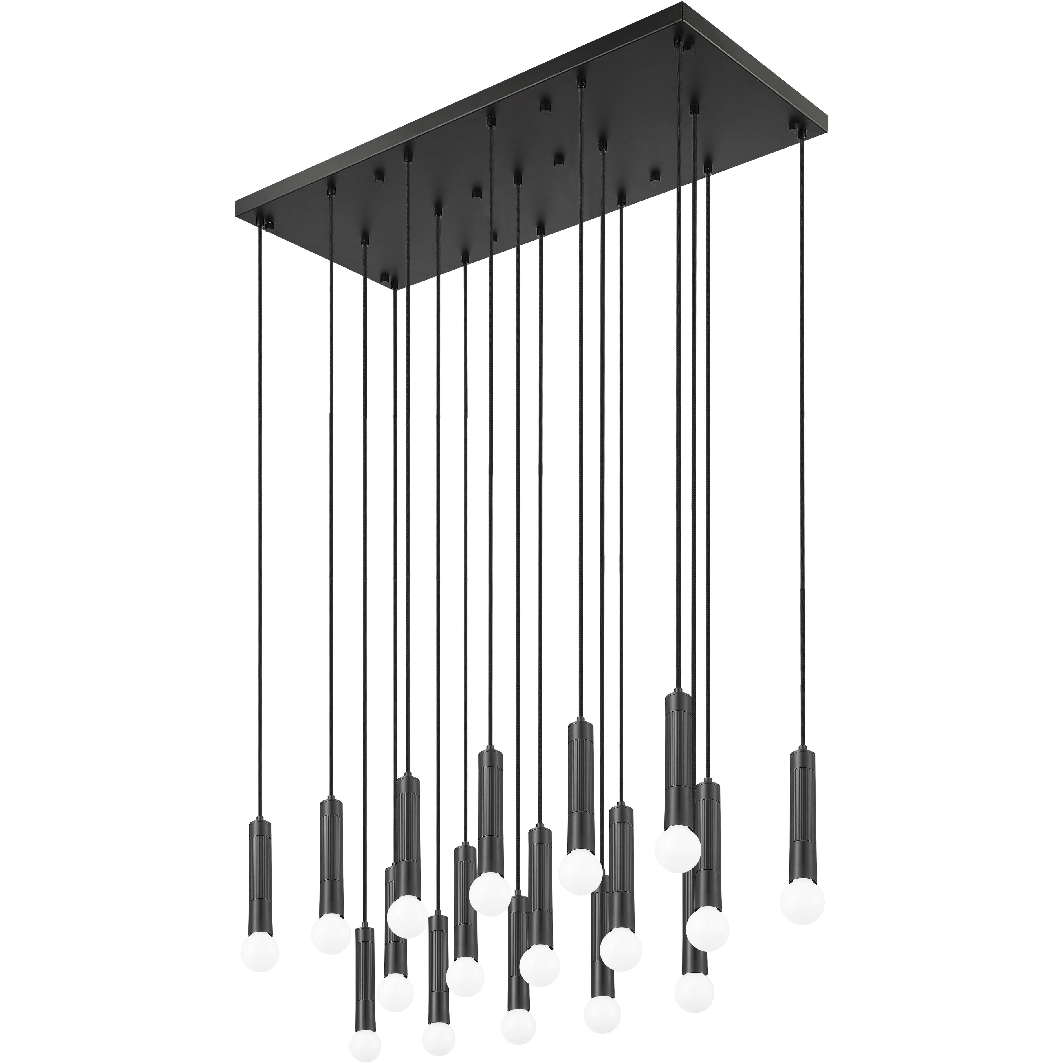 Stari Linear Chandelier Ceiling Light in Matte Black