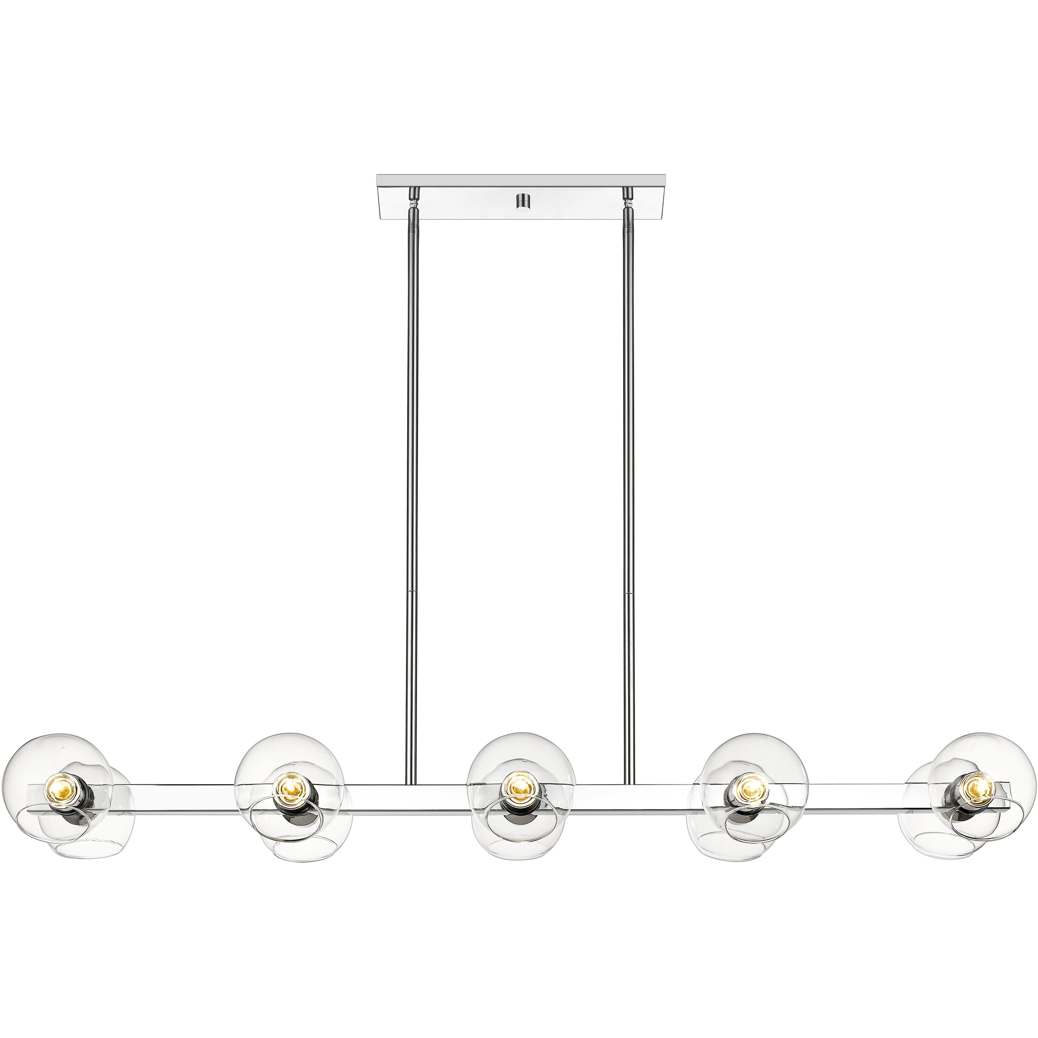 Marquee 10 Light 54 inch Chrome Linear Chandelier Ceiling Light