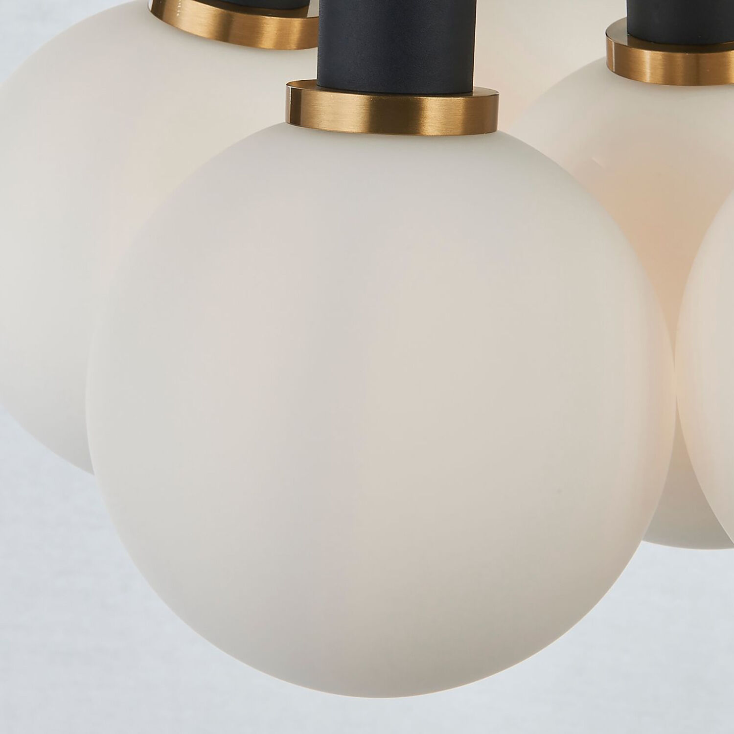 Gem LED 18 inch Black and Brushed Brass Chandelier Ceiling Light in White