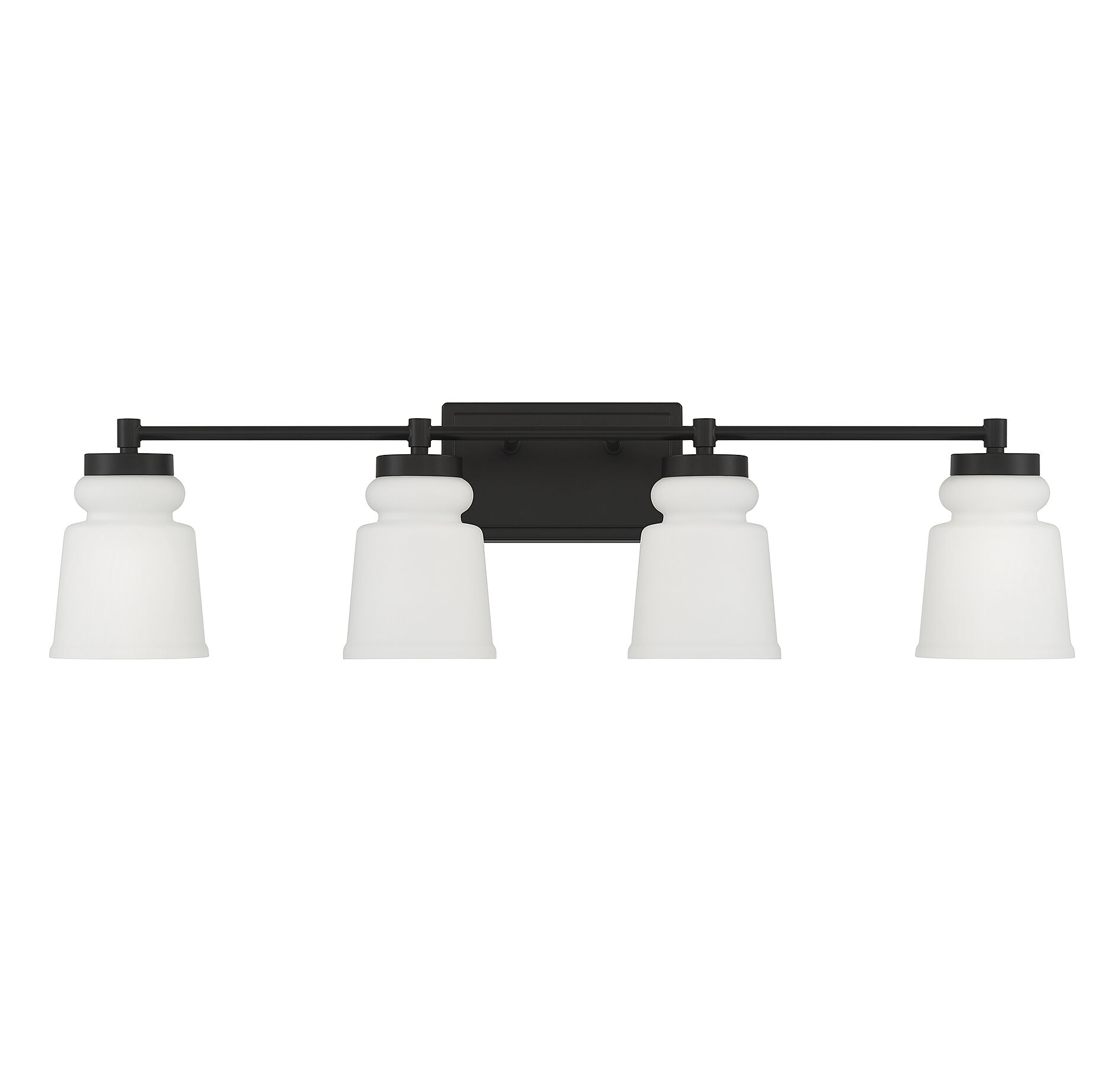 Contemporary 4 Light 32 inch Matte Black Bathroom Vanity Light Wall Light