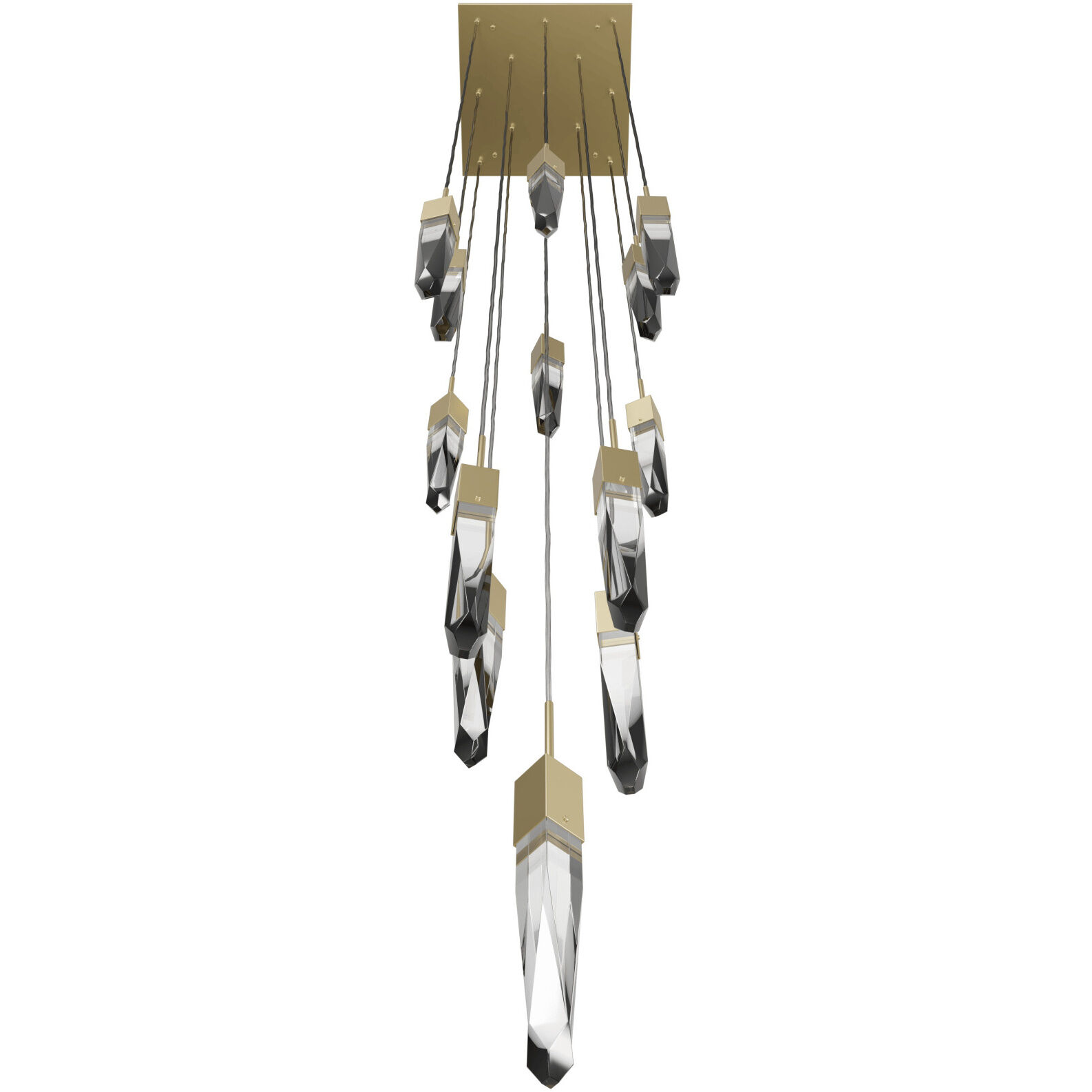 Aspen LED 20 inch Brushed Brass Multi Port Pendant Ceiling Light in Clear