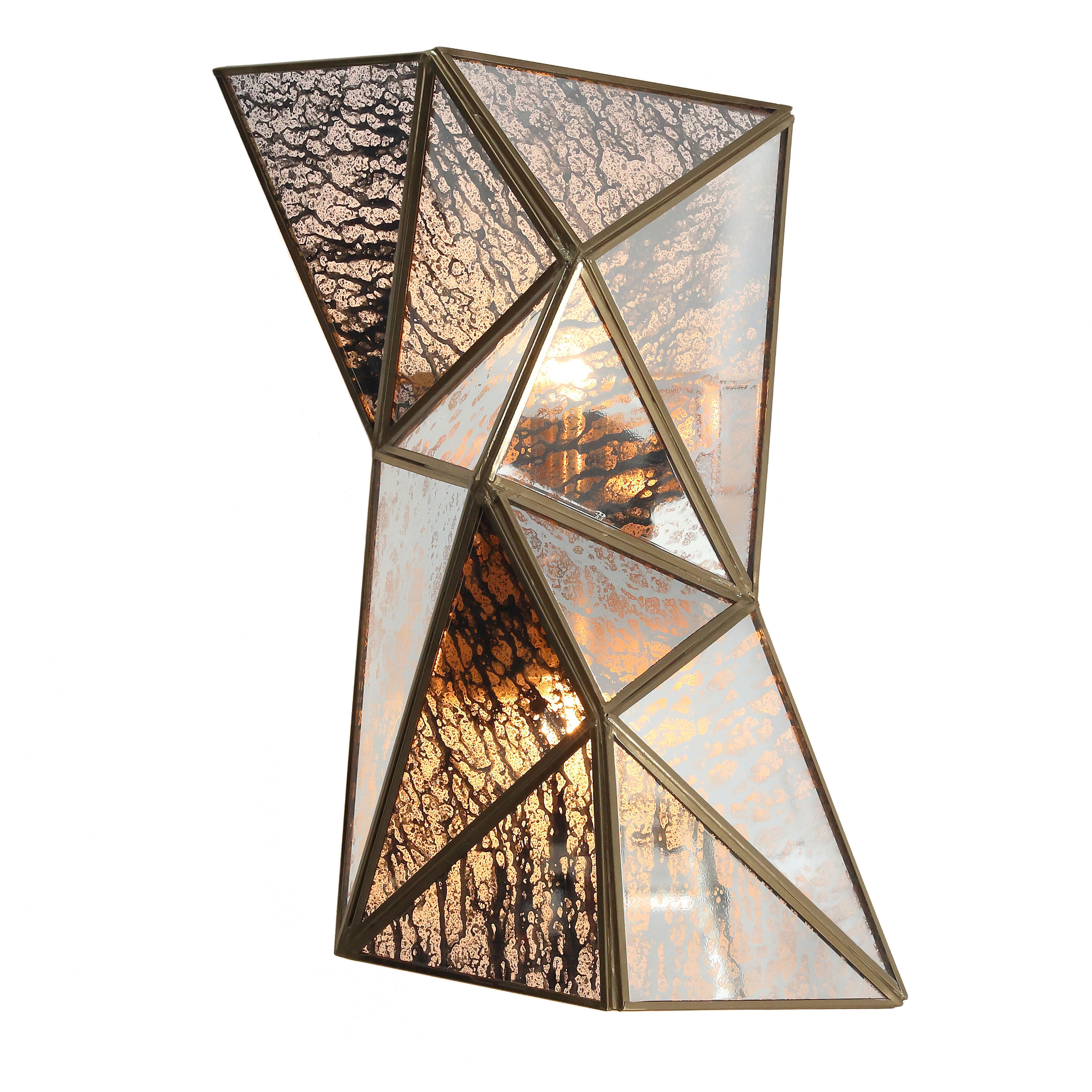 Geo-Gem 2 Light 9.5 inch Brass Antique Wall Sconce Wall Light