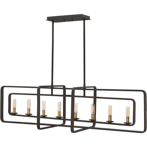 Quentin LED 45 inch Buckeye Bronze with Heritage Brass Indoor Linear Foyer Light Ceiling Light
