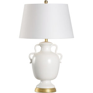 Claire 21 inch 100.00 watt White/Cream and Gold Table Lamp Portable Light