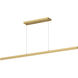 Vega Linear Pendant Ceiling Light in Brushed Gold