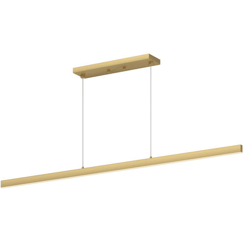 Vega Linear Pendant Ceiling Light in Brushed Gold