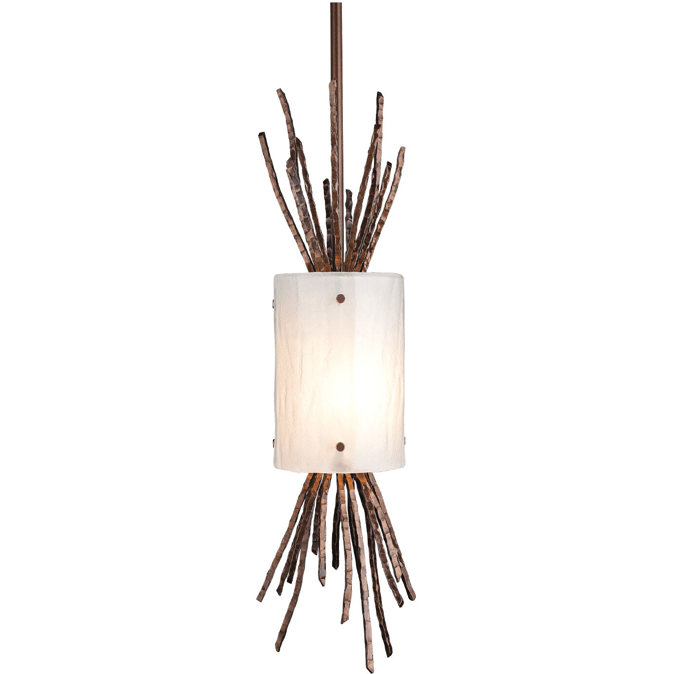Ironwood 1 Light 5.8 inch Burnished Bronze Pendant Ceiling Light in Ivory Wisp, Thistle