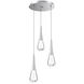 Rain Drop LED 17.4 inch Classic Silver Chandelier Ceiling Light in 3000K LED, Multi-Port