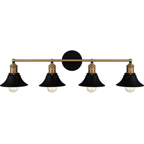 Trafalgar 4 Light 33 inch Matte Black Bath Light Wall Light
