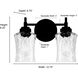 Clarvyn 2 Light 12.75 inch Matte Black Bathroom Vanity Light Wall Light