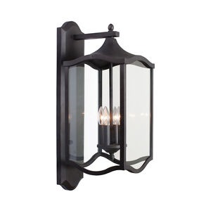 Lakewood 4 Light 28 inch Aged Iron Outdoor Wall Sconce