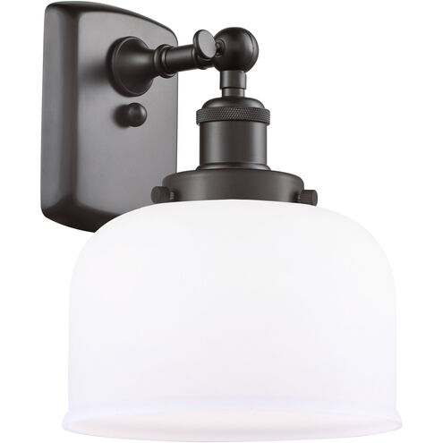 Ballston Large Bell LED 8 inch Oil Rubbed Bronze Sconce Wall Light in Matte White Glass, Ballston