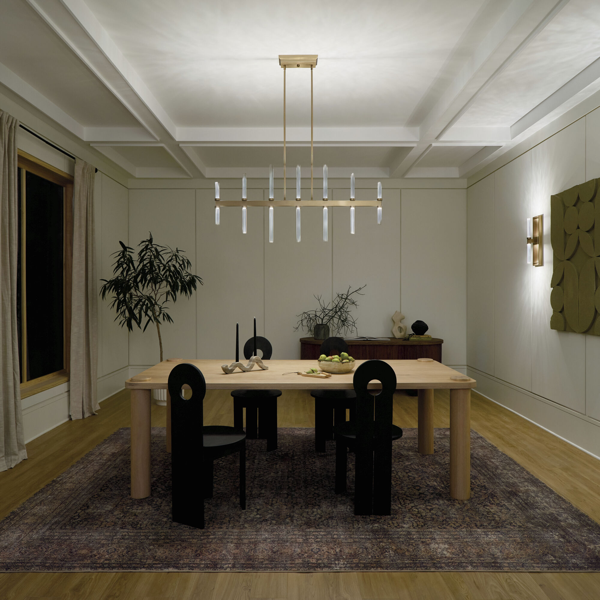 Sycara LED 5 inch Champagne Bronze Chandelier Linear Ceiling Light, Single