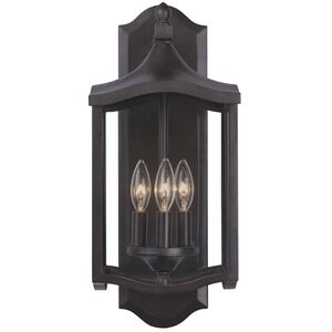 Lakewood Outdoor 3 Light 9 inch Aged Iron Wall Sconce Wall Light