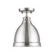 Duncan 1 Light 9 inch Pewter Flush Mount Ceiling Light, Damp