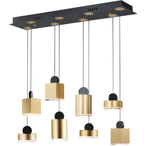 Nob LED 33 inch Black and Gold Linear Pendant Ceiling Light