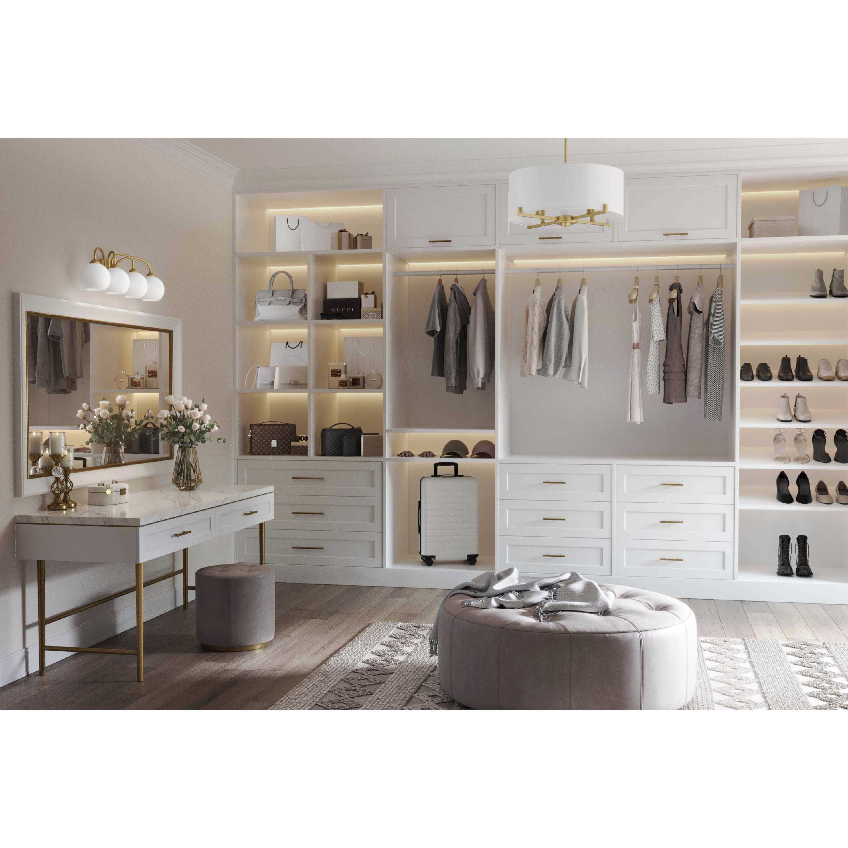 Palacio 4 Light Vintage Gold Pendant Ceiling Light, Design Series