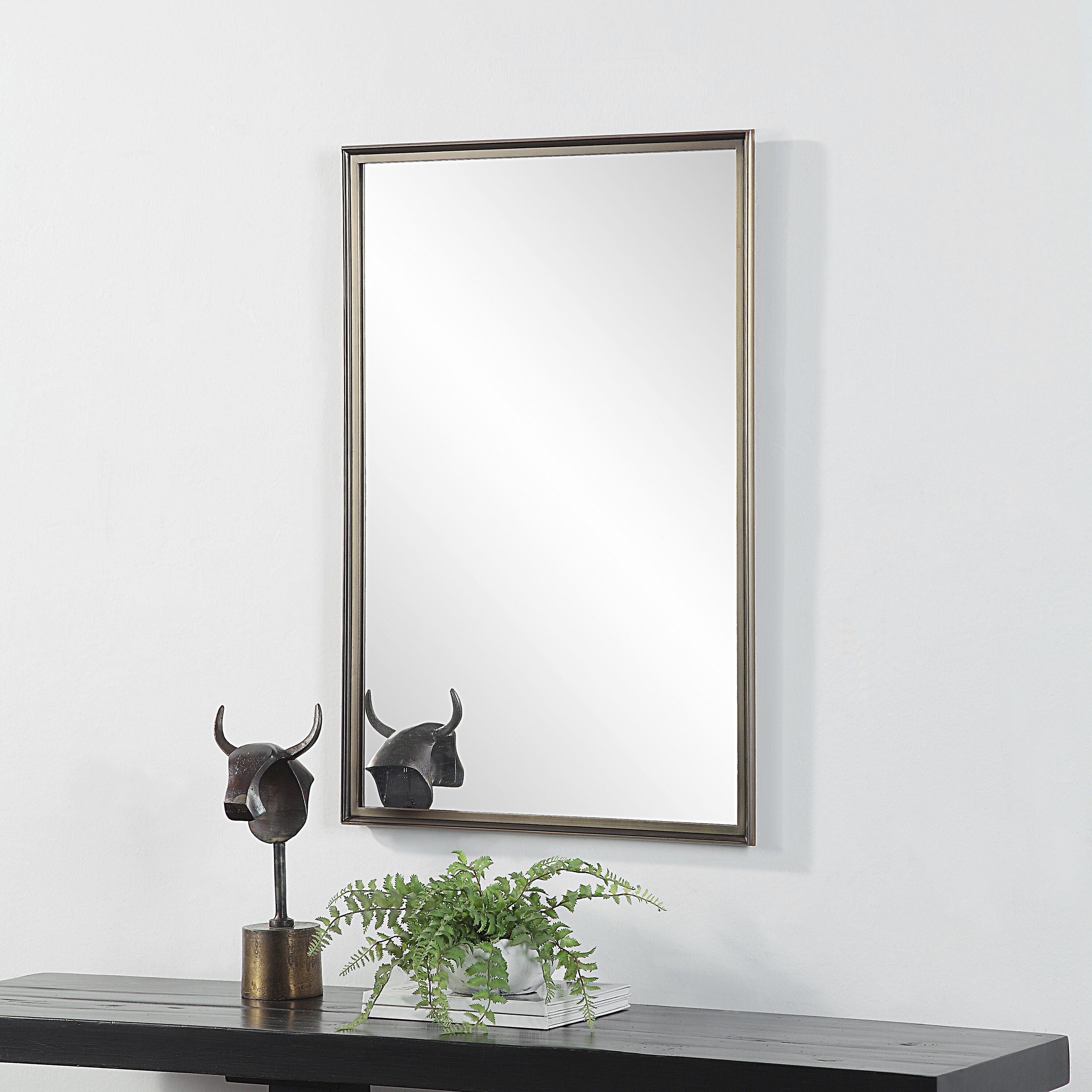 Sandcastle 36 X 24 inch Antique Brushed Brass Wall Mirror