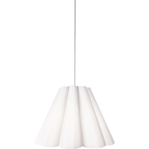 Kendra 1 Light 19 inch Polished Chrome Pendant Ceiling Light in White