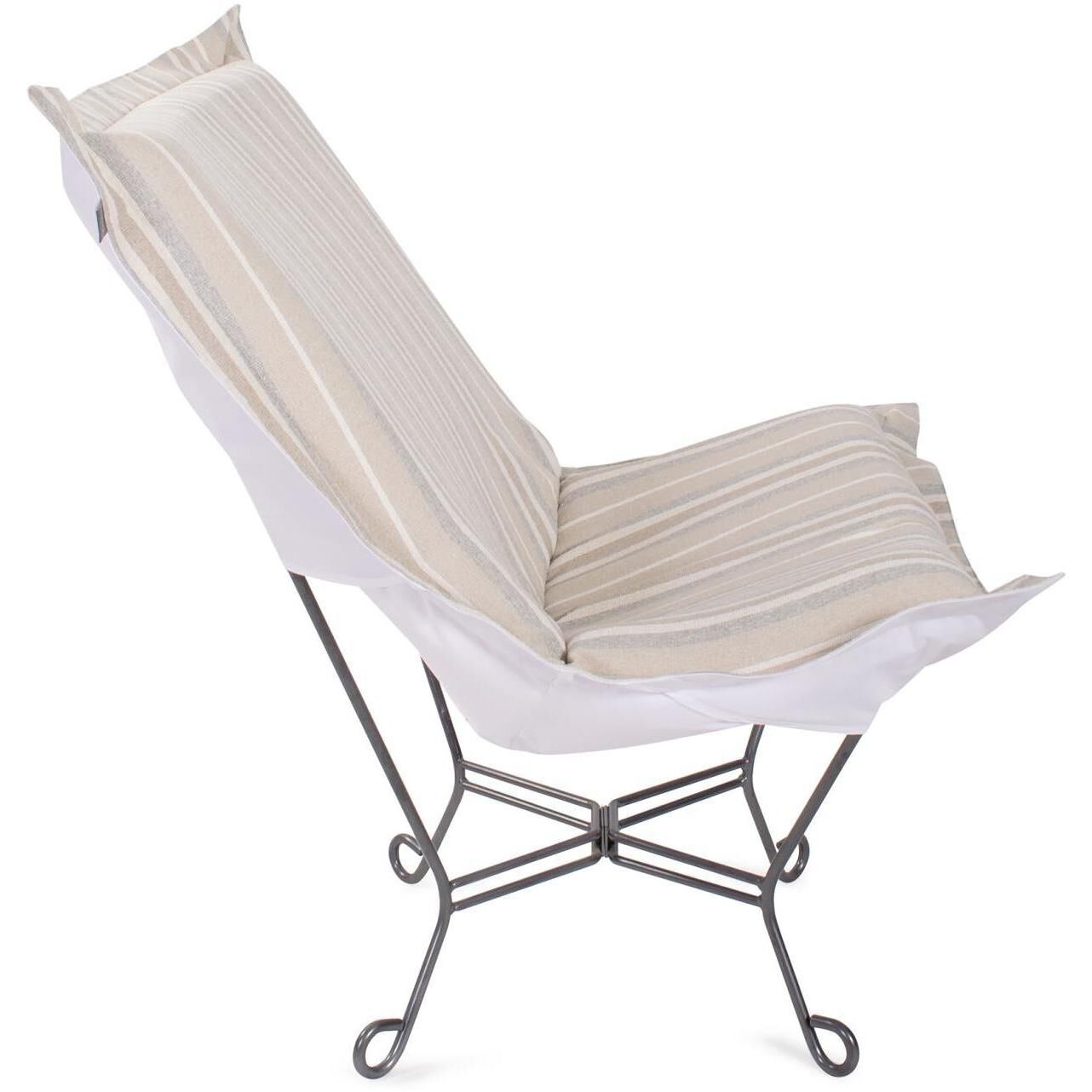 Dune Sand Outdoor Puff Scroll Chair