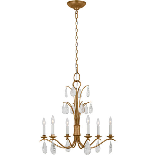 C&M by Chapman & Myers Shannon 6 Light 26 inch Antique Gild Chandelier Ceiling Light
