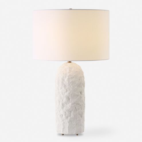 Vieste 27.5 inch 150.00 watt White Sandstone and Brushed Antique Brass Table Lamp Portable Light
