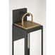 Fenmark 1 Light 21.25 inch Dark Matte Black and Legacy Brass Outdoor Wall Lantern