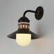 Admiralty 1 Light 16.75 inch Black and Antique Brass Outdoor Wall Mount