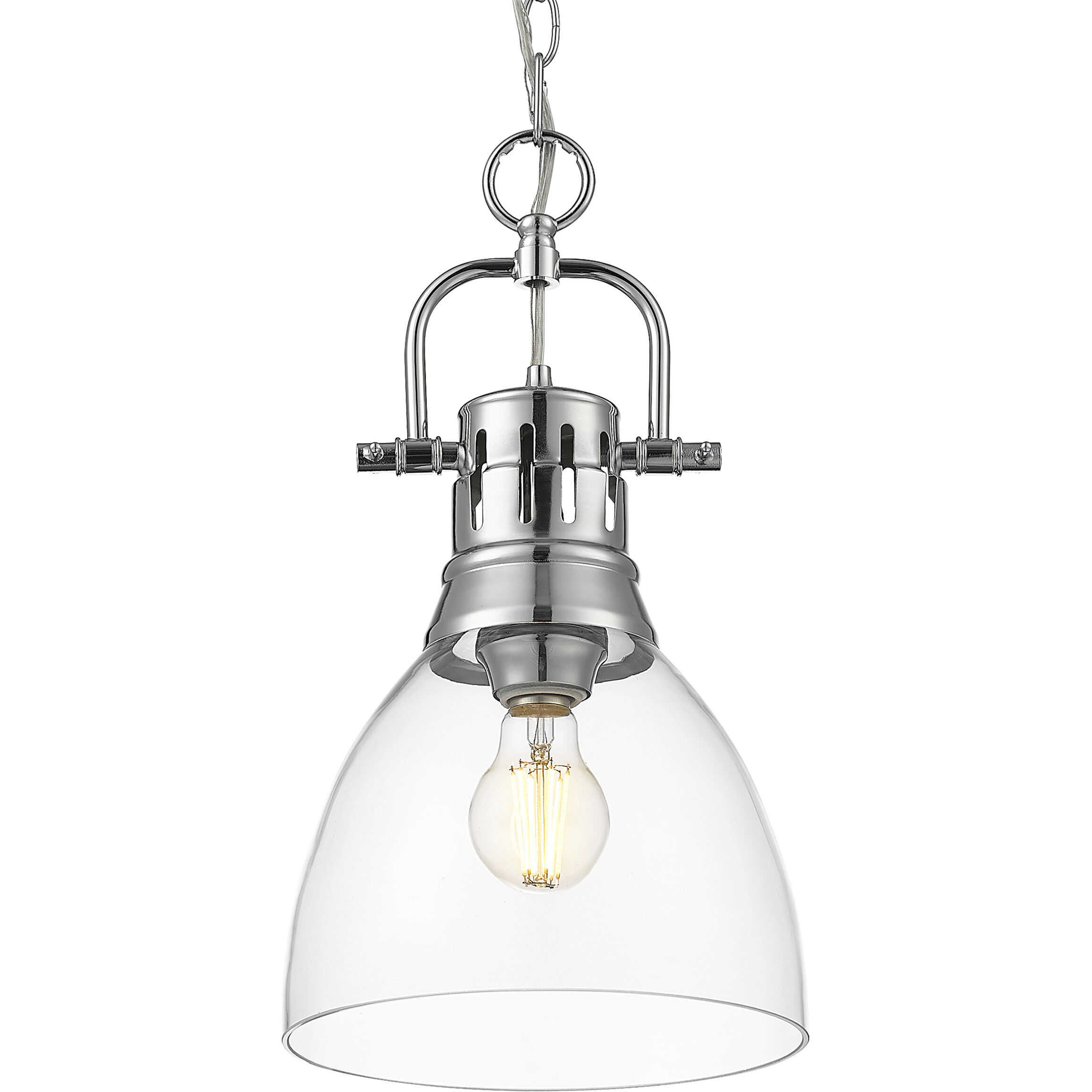 Yep Duncan 1 Light 8.88 inch Chrome Pendant Ceiling Light in Clear Glass