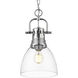 Yep Duncan 1 Light 8.88 inch Chrome Pendant Ceiling Light in Clear Glass