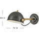 Spence 1 Light 7.25 inch Black Oxide with Heritage Brass Interior Wall Mount Wall Light