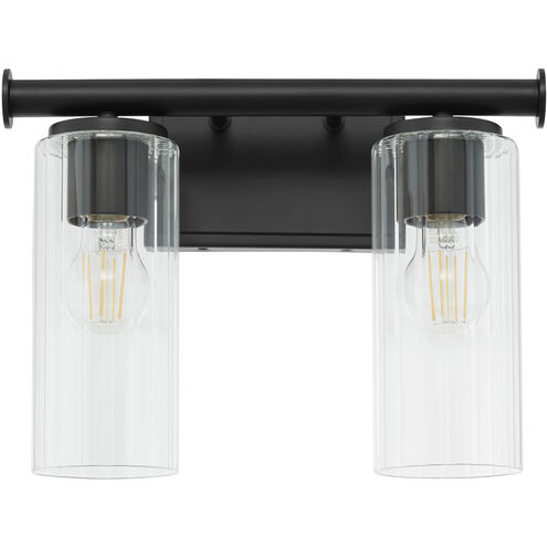 Mercier 2 Light 14.25 inch Matte Black Vanity Light Wall Light