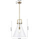 Downtown Urban Newton Cone 1 Light 14 inch Polished Nickel Pendant Ceiling Light in Clear Glass