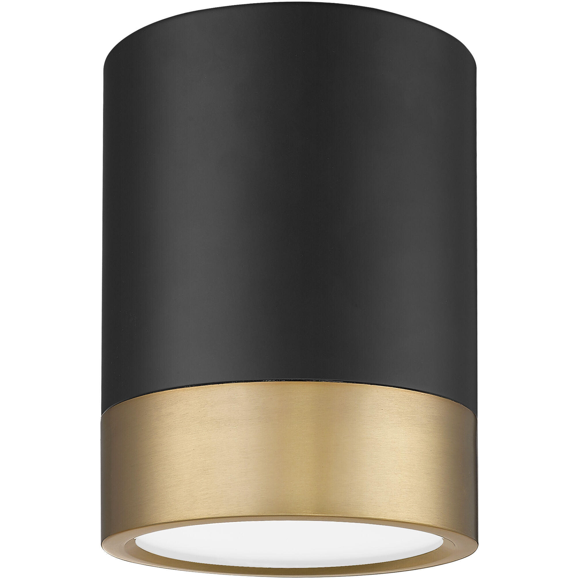 Algar LED 6 inch Matte Black and Modern Gold Flush Mount Ceiling Light