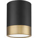 Algar LED 6 inch Matte Black and Modern Gold Flush Mount Ceiling Light