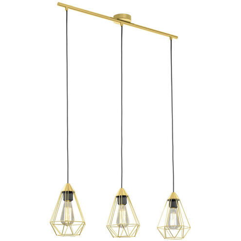 Tarbes 3 Light 6 inch Brushed Brass Pendant Ceiling Light