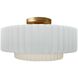 Radiance 1 Light 14.5 inch Gloss White and Brushed Brass Semi Flush Ceiling Light
